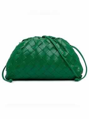 New w/ Tags Bottega Veneta Green Intrecciato Pouch Clutch